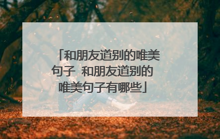 和朋友道别的唯美句子 和朋友道别的唯美句子有哪些