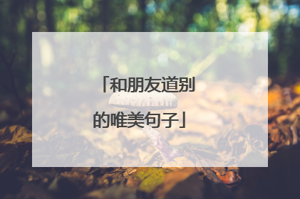 和朋友道别的唯美句子