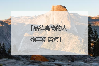品德高尚的人物事例简短