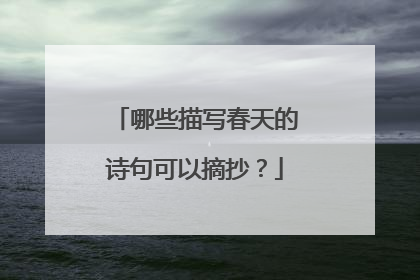 哪些描写春天的诗句可以摘抄?