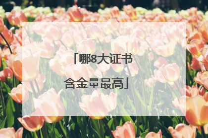 哪8大证书含金量最高