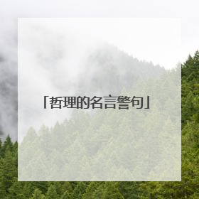 哲理的名言警句