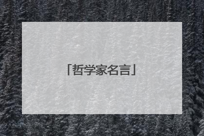 哲学家名言