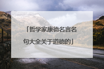 哲学家康德名言名句大全关于道德的