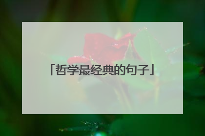 哲学最经典的句子