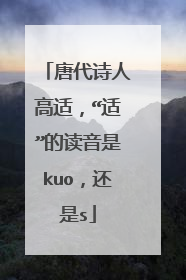 唐代诗人高适，“适”的读音是kuo，还是s