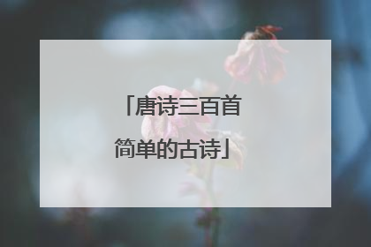 唐诗三百首简单的古诗