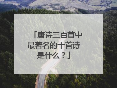 唐诗三百首中最著名的十首诗是什么?
