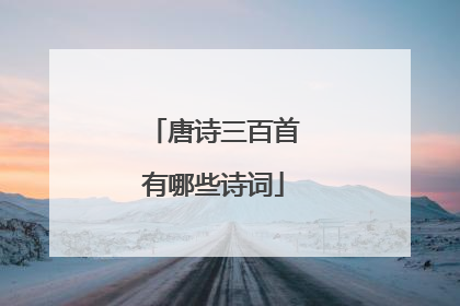 唐诗三百首有哪些诗词