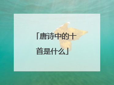 唐诗中的十首是什么
