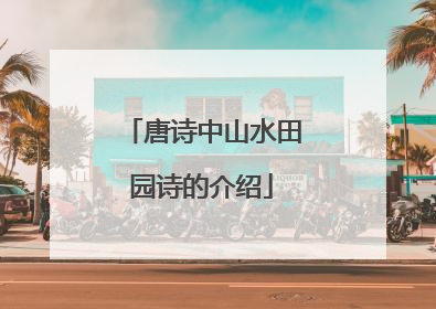 唐诗中山水田园诗的介绍