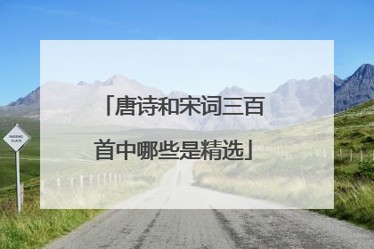 唐诗和宋词三百首中哪些是精选