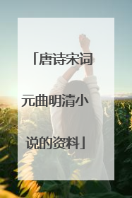 唐诗宋词元曲明清小说的资料
