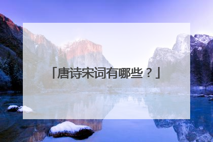 唐诗宋词有哪些？