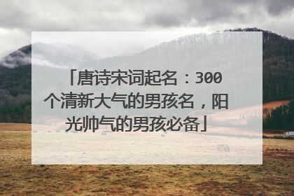 唐诗宋词起名：300个清新大气的男孩名，阳光帅气的男孩必备