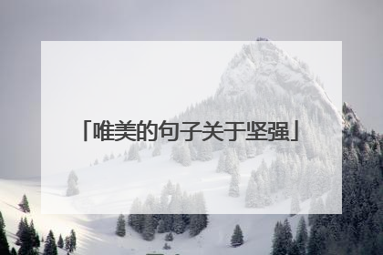 唯美的句子关于坚强