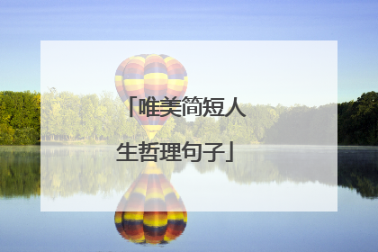 唯美简短人生哲理句子
