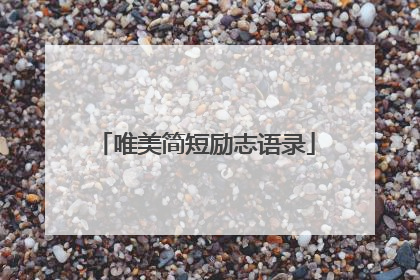 唯美简短励志语录