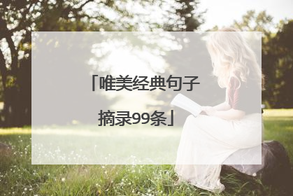 唯美经典句子摘录99条