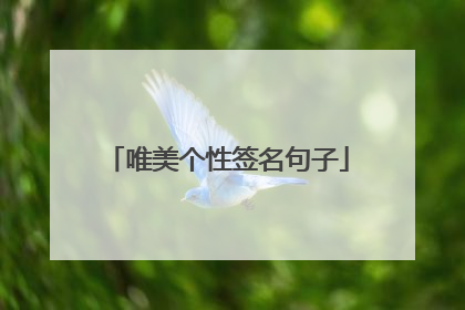 唯美个性签名句子