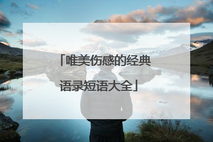 唯美伤感的经典语录短语大全