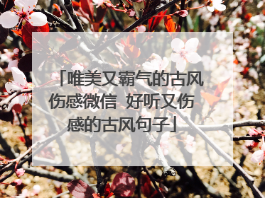 唯美又霸气的古风伤感微信 好听又伤感的古风句子