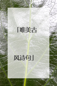 唯美古风诗句
