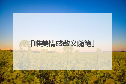 唯美情感散文随笔