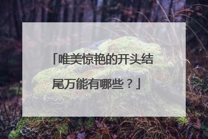 唯美惊艳的开头结尾万能有哪些？