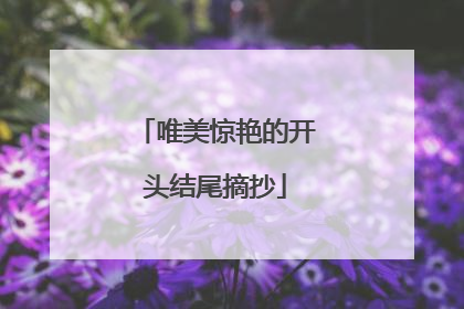 唯美惊艳的开头结尾摘抄