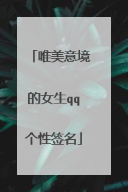 唯美意境的女生qq个性签名