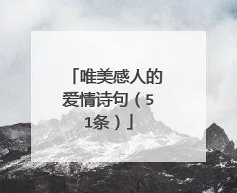 唯美感人的爱情诗句(51条)