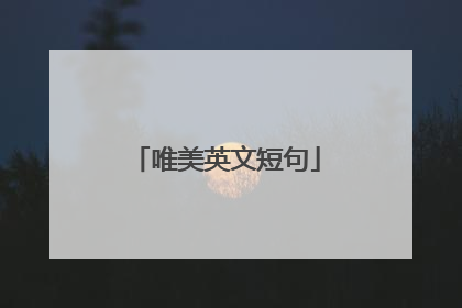 唯美英文短句