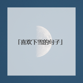 喜欢下雪的句子