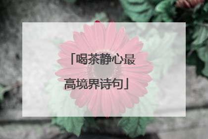 喝茶静心最高境界诗句