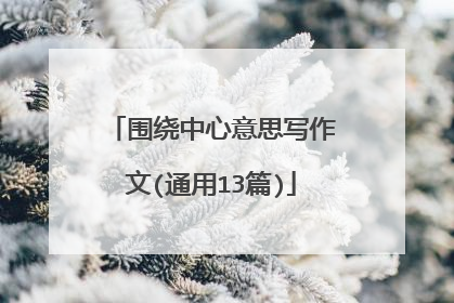 围绕中心意思写作文(通用13篇)