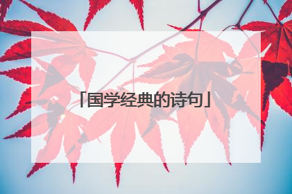 国学经典的诗句