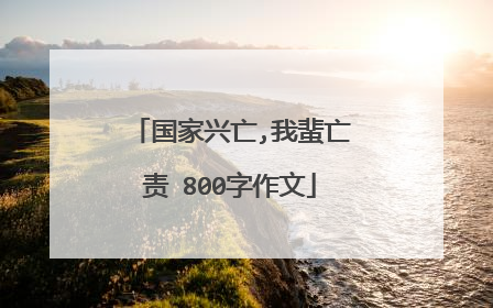 国家兴亡,我蜚亡责 800字作文