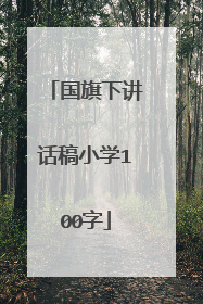国旗下讲话稿小学100字