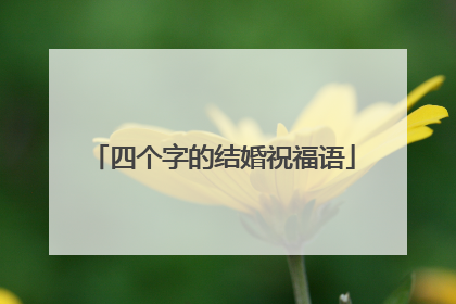 四个字的结婚祝福语