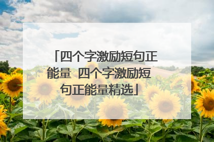 四个字激励短句正能量 四个字激励短句正能量精选