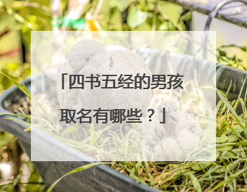 四书五经的男孩取名有哪些？
