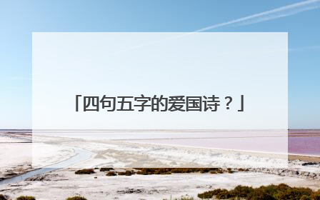 四句五字的爱国诗?