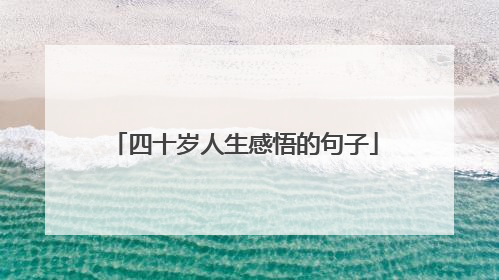 四十岁人生感悟的句子