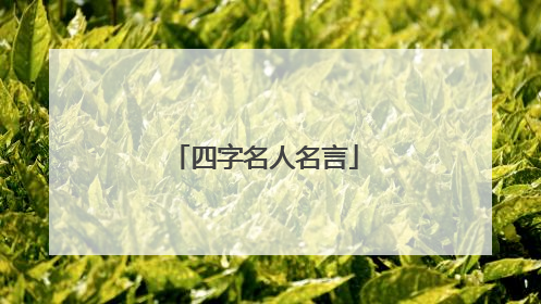 四字名人名言