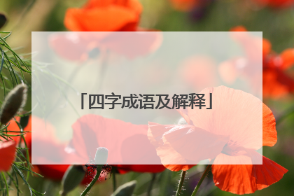 四字成语及解释