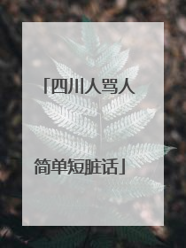四川人骂人简单短脏话