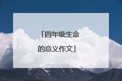 四年级生命的意义作文
