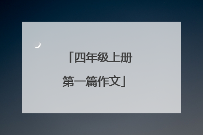 四年级上册第一篇作文