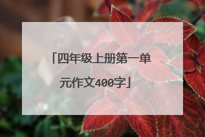 四年级上册第一单元作文400字